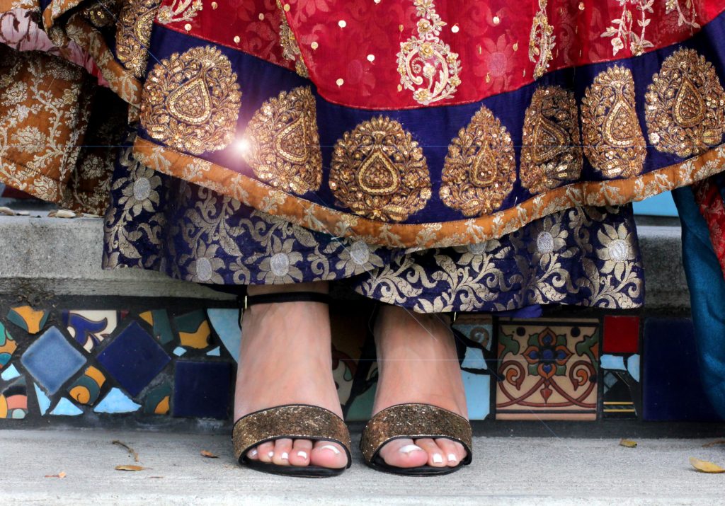 closeup of pakistani dress yoomnas boutique