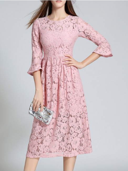 Zaful Pink Lace Dress
