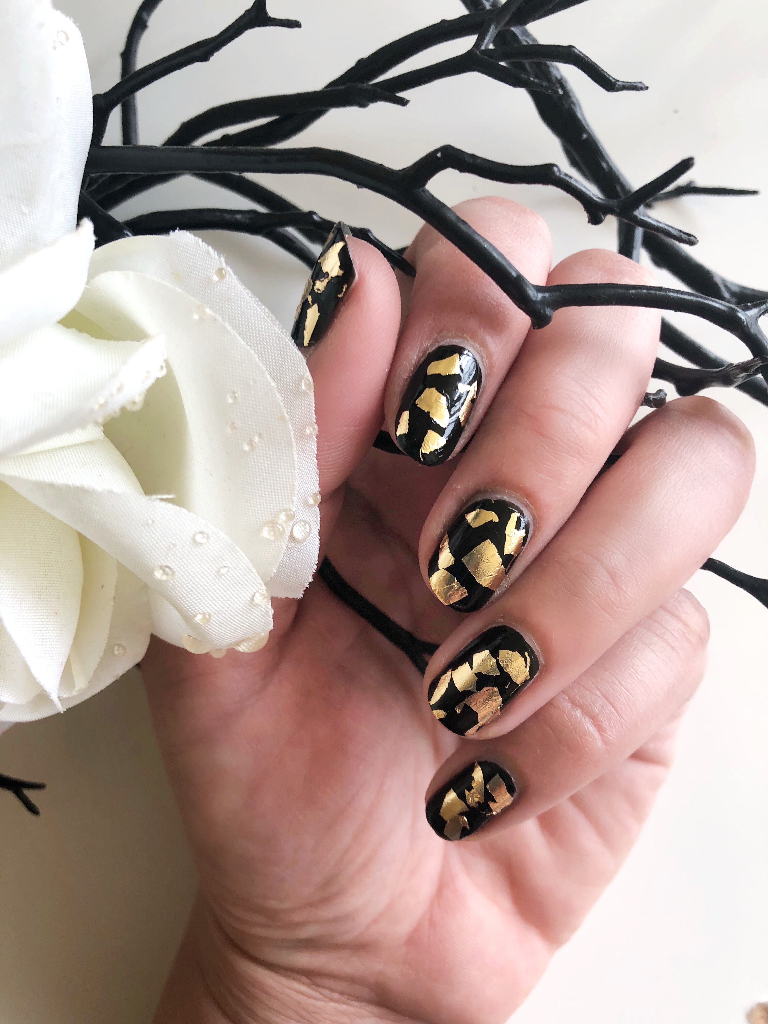 Gold Foil Nails Browngirlstyles
