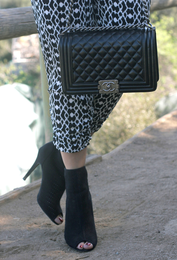 chanel bag and booties