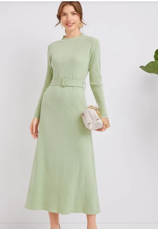 mint green sweater dress from shein